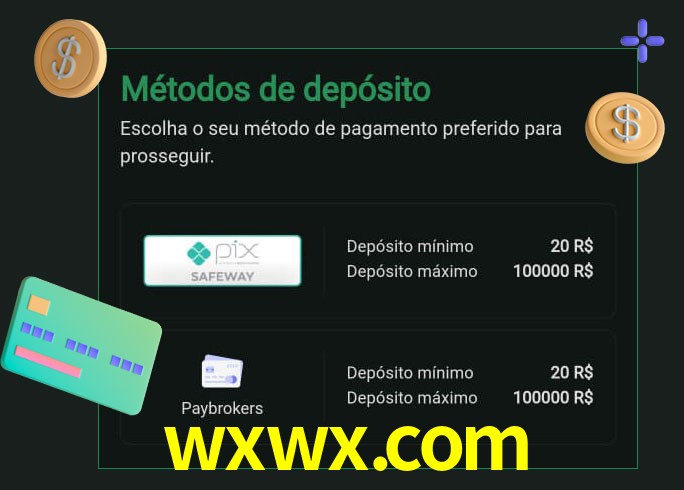 O cassino wxwx.com oferece uma grande variedade de métodos de pagamento